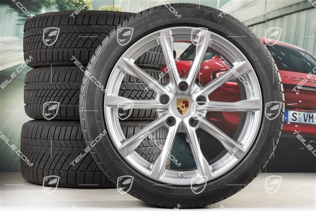 19-inch Boxster S winter wheels set, rims 8J x 19 ET57 + 10J x 19 ET45, Continental WinterContact TS 830P winter tires 235/40 R19 +265/40 R19, DOT/prod. year 2017, tyres profile 6mm