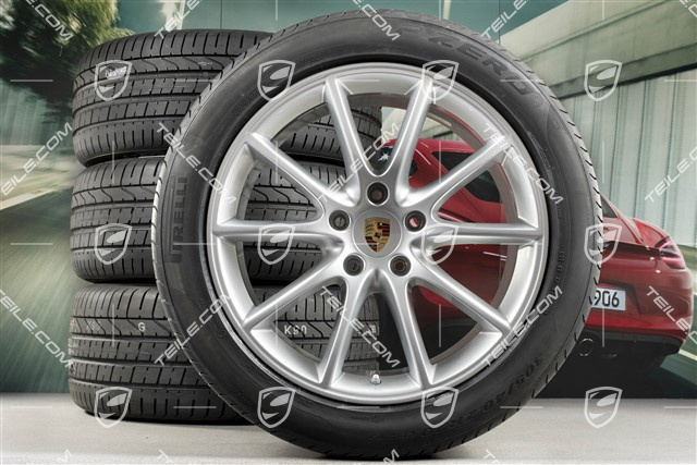 20" koła letnie Cayenne Design, komplet, felgi 9J x 20 ET50 + 10,5J x 20 ET64 + NOWE opony letnie Pirelli 275/45 R20 + 305/40 R20, z czujnikami ciśnienia