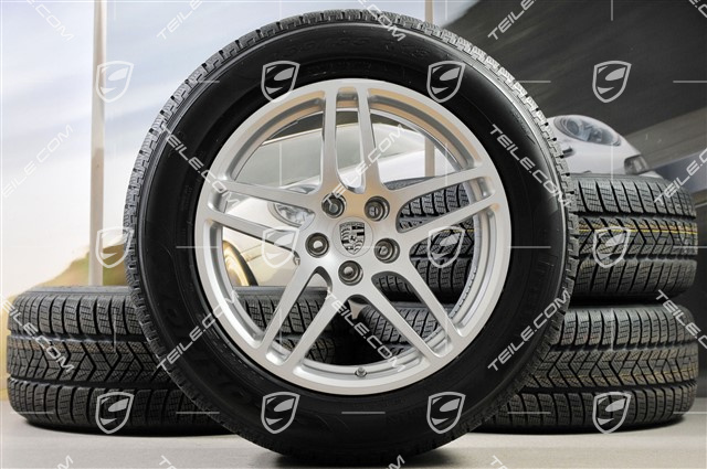 18-inch "Macan S" Winter wheel set, rims 8J x 18 ET21 + 9J x 18 ET21 + NEW Pirelli winter tyres 235/60 ZR 18 + 255/55 ZR 18, with TPMS