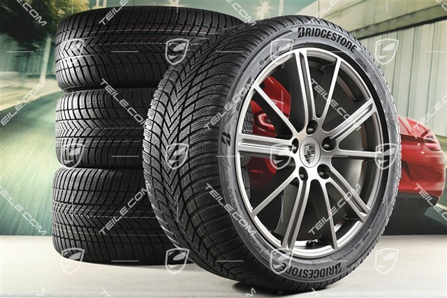 20" Panamera Turbo Winterräder Satz, Felgen 9,5J x 20 ET71 + 10,5J x 20 ET71 + Bridgestone Winterreifen 275/40 R20 + 315/35 R20, Turbonit