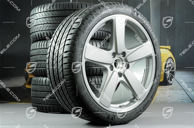 21" Sport Classic Sommerräder Satz, Felgen 10J x 21 ET50 + Michelin Sommerreifen 295/35 R21, GT Silbermetallic, ohne RDK-Sensoren
