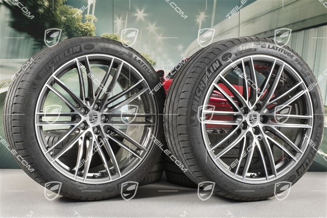 21" Turbo IV Design summer wheel set, wheel rims 9,5J x 21 ET27 + 10J x 21 ET19 + Michelin summer tyres 265/40 R21 + 295/35 R21, with TPM
