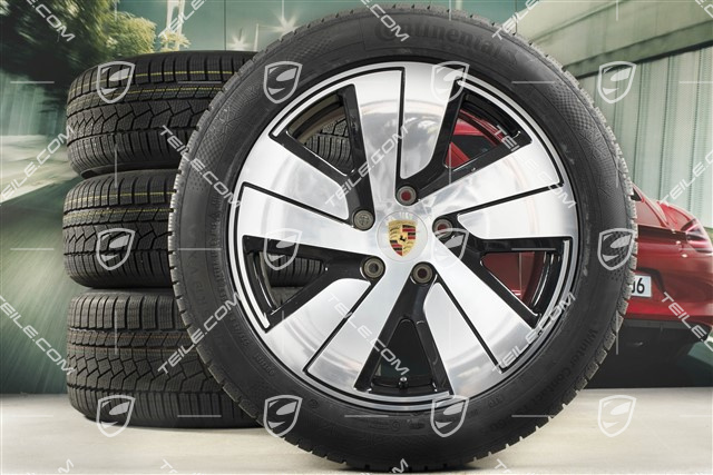 19" Taycan S winter wheel set, rims 8J x 19 ET50 + 10J x 19 ET47 + NEW Continental winter tyres 225/55 R19 + 275/45 R19