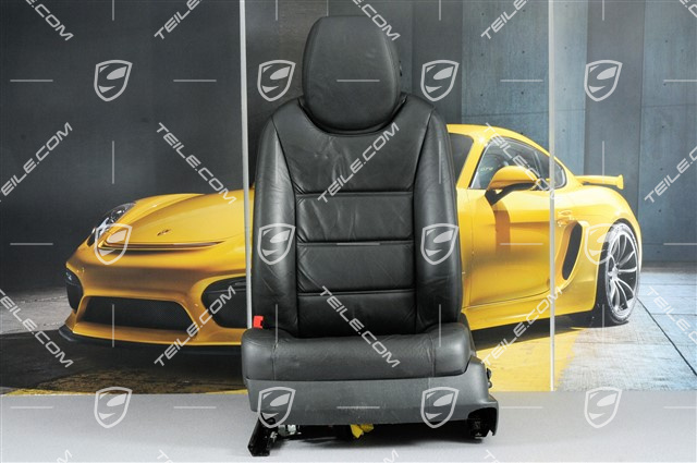 Seat, el. adjustable, lumbar, ruffled leather, black, L