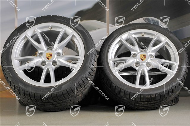 18-inch Carrera IV wheel set, wheels 8J x 18 ET57 + 11J x 18 ET51 + NEW winter tyres 235/40 R18 + 295/35 R18