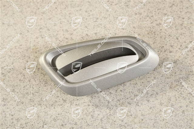 Cover trim / rosette for seat tilting handle / control button, Silvergrey Metallic, L