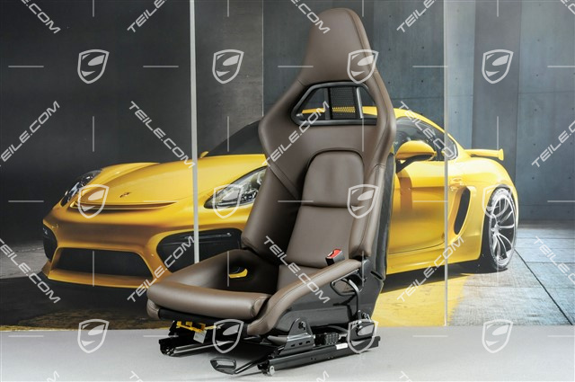 Sportschalensitz, klappbar, Heizung, Leder, Sattelbraun, R