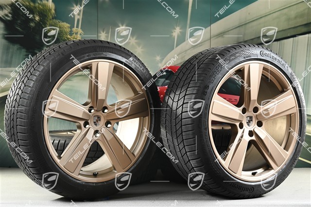 22-inch winter wheel set Cayenne Exclusive Design Sport, wheel rims 10J x 22 ET48 +11,5J x 22 ET52 + Continental winter tyres 285/40 R22 + 315/35 R22,  neodyme, about 50km, DOT/prod.year 2024