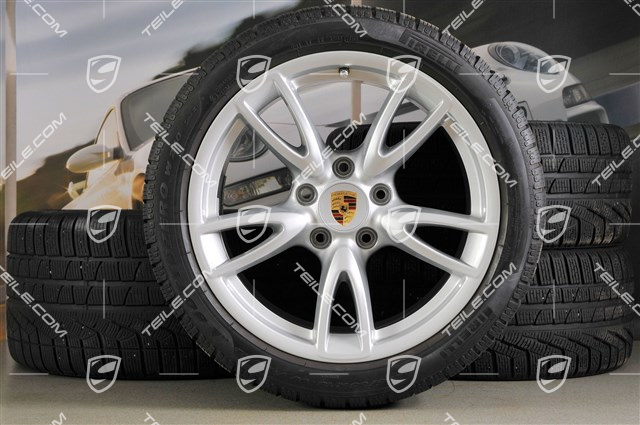 18-inch Carrera IV wheel set, wheels 8J x 18 ET57 + 11J x 18 ET51 + NEW winter tyres 235/40 R18 + 295/35 R18