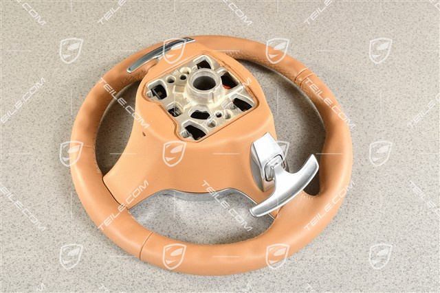Sport Design, Lenkrad mit Schaltpaddle (PDK) mit Display, Leder Sandbeige