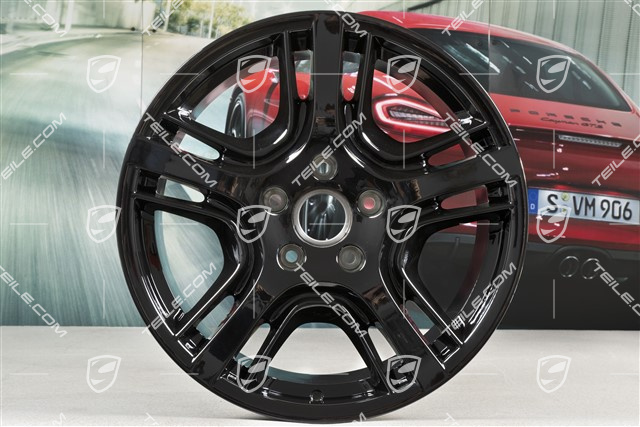 19" Komplet felg Panamera Design, 10J x 19 ET61 + 9J x 19 ET60, czarny wysoki połysk