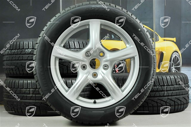18" Panamera Winterräder Satz, 8J x 18 ET 59 + 9J x 18 ET 53, mit Pirelli Sottozero II Winterreifen 245/50 R18 + 275/45 R18, ohne RDK-Sensoren