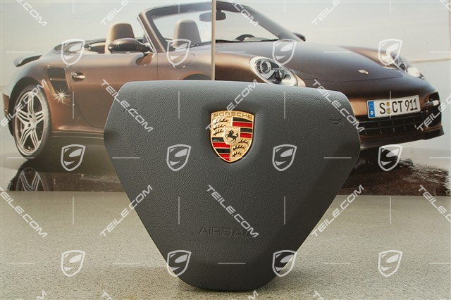 Airbag, 3-spoke, leather, sea blue Airbag, 3-spoke, leather, sea blue