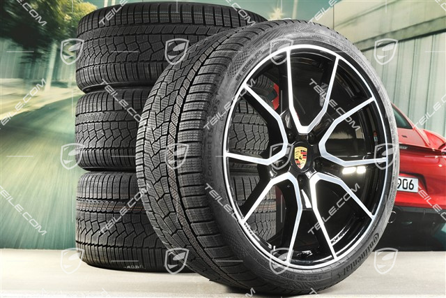 21" RS Spyder Design winter wheel set, rims 9,5J x 21 ET60 + 11,5J x 21 ET66 + NEW Continental WinterContact TS 860 S winter  tyres 265/35 R21 + 305/30 R21, black high gloss