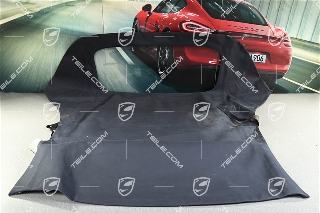 Convertible top covering, with rear window, Metropole blue