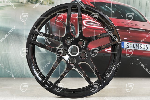 18" komplet felg Macan S, 8J x 18 ET21 + 9J x 18 ET21, czarny wysoki połysk