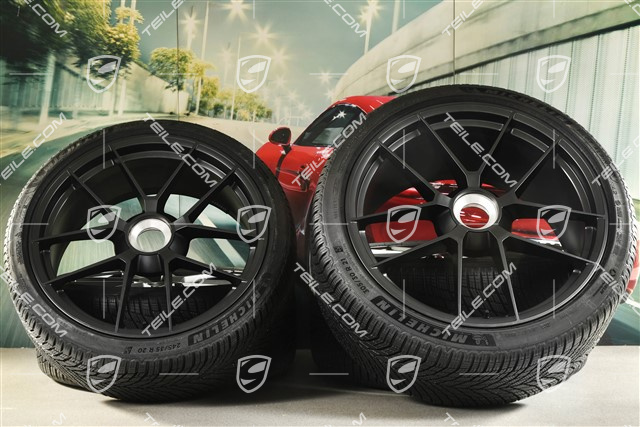 20"+21" Carrera GTS winter wheel set, with central locking, wheel rims 8,5J x 20 ET50 + 11J x 21 ET82 + Michelin winter tyres 245/35 R20 + 305/30 R21, with TPMS, Anthracite Grey