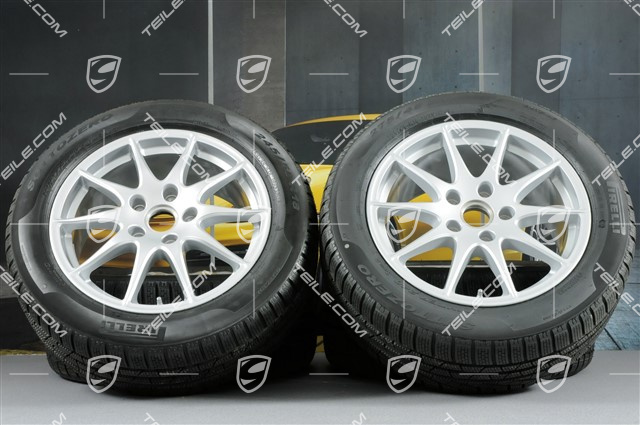 18" komplet kół zimowych Panamera S, felgi 8J x 18 ET59 + 9J x 18 ET53 + opony Pirelli Sottozero II 245/50 R18 + 275/45 R18