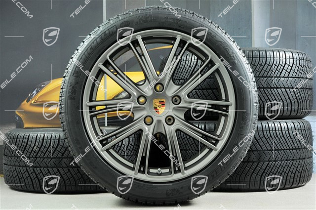20-inch winter wheels set "Exclusive Design", rims 9,5 J x 20 ET71 + 10,5 J x 20 ET71 + NEW Michelin Pilot Alpin 4 winter tires 275/40 R20 + 315/35 R20, Platinum (satin)