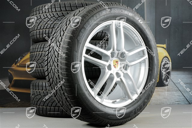 19" Cayenne Turbo IV Winterräder Satz Facelift 2014-2017, Felgen 8,5J x 19 ET59 + Dunlop Winterreifen 3D 265/50 R19, mit RDK-Sensoren