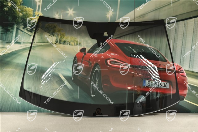 Windscreen / Windshield, heat-insulating with tinted top, Head up display