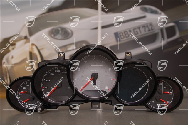 Instrument cluster, silver face gauges, Cayenne S