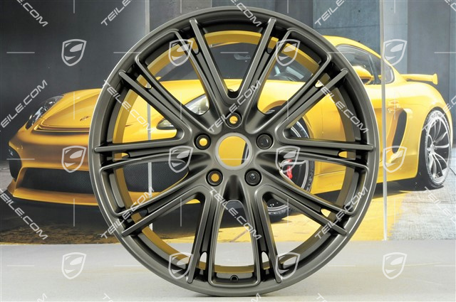 21-inch wheel rim set Panamera Exclusive, 9,5J x 21 ET71 + 11,5J x 21 ET69, Platinum satin mat