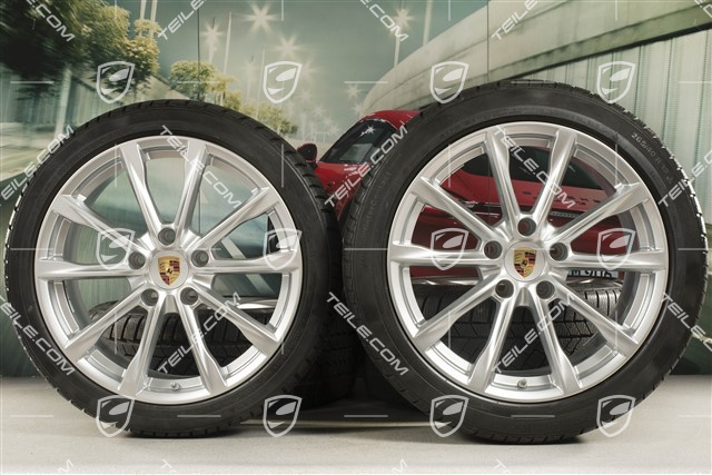 19" Boxster S koła zimowe komplet, felgi 8J x 19 ET57 + 10J x 19 ET45 + opony zimowe Continental WinterContact TS 830P 235/40 R19 + 265/40 R19, DOT/rok prod. 2018, profil bieżnika 7mm