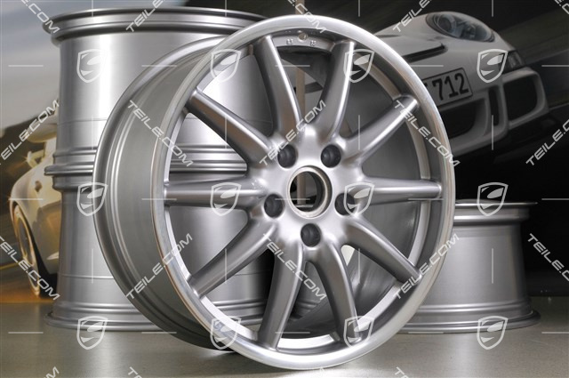 19" Felgensatz Carrera Sport, 8,5J x 19 ET55 + 11,5J x 19 ET50, GT Silver.