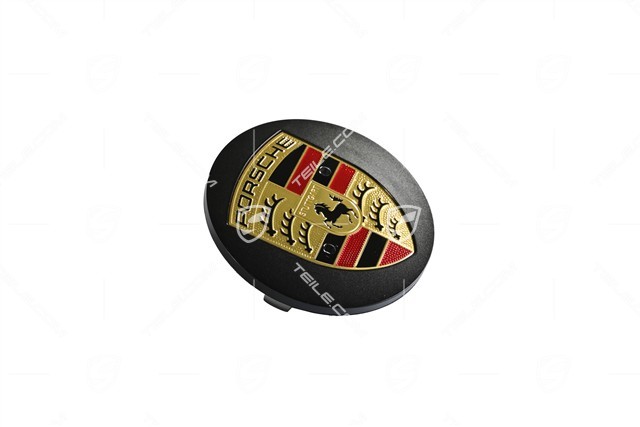 Radzierdeckel Satz, konvex, Wappen farbig, schwarz satin matt