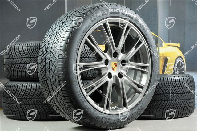 20-inch winter wheels set "Exclusive Design", rims 9,5 J x 20 ET71 + 10,5 J x 20 ET71 + Michelin Pilot Alpin 4 winter tires 275/40 R20 + 315/35 R20, Platinum (satin)