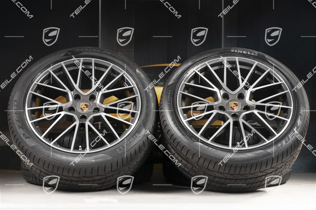 21-inch Cayenne RS Spyder summer wheel set, rims 9,5J x 21 ET46 + 11,0J x 21 ET58 + Pirelli P Zero summer tyres 285/40 R21 + 315/35 R21, with TPMS