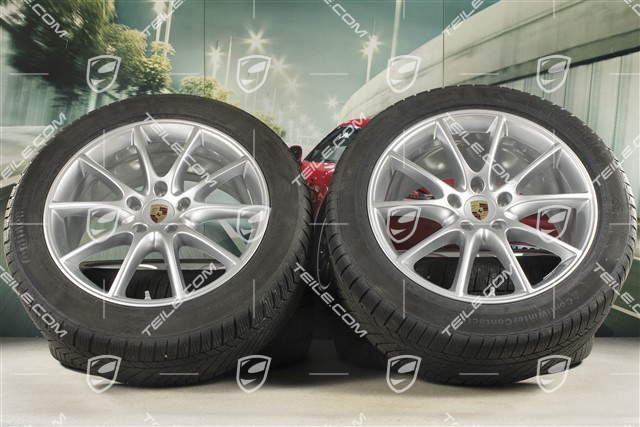 20-inch Cayenne COUPE Design winter wheel set, rims 9J x 20 ET50 + 10,5J x 20 ET55 +  Continental winter tyres 275/45 R20 + 305/40 R20, with TPMS