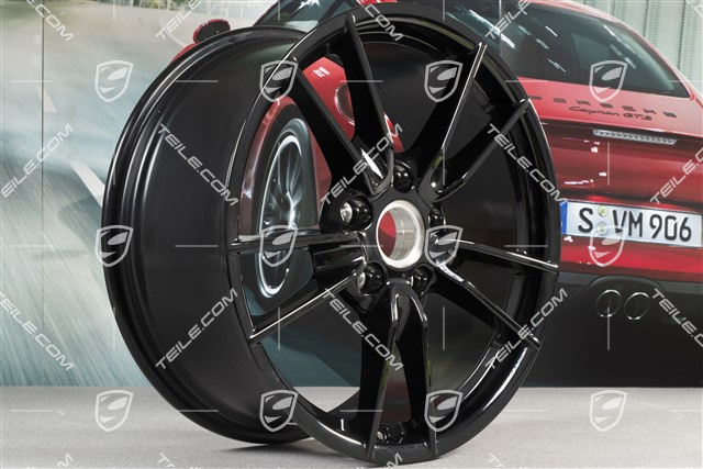 19+20" Felgensatz Carrera, Felgen: vorne 8,5J x 19 ET52 + hinten 11J x 20 ET66, Schwarz Hochglanz