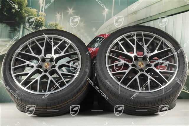 21" RS Spyder Design summer wheel set, wheel rims 9,5J x 21 ET27 + 10J x 21 ET19 + Continental summer tyres 265/40 R21 + 295/35 R21, with TPM