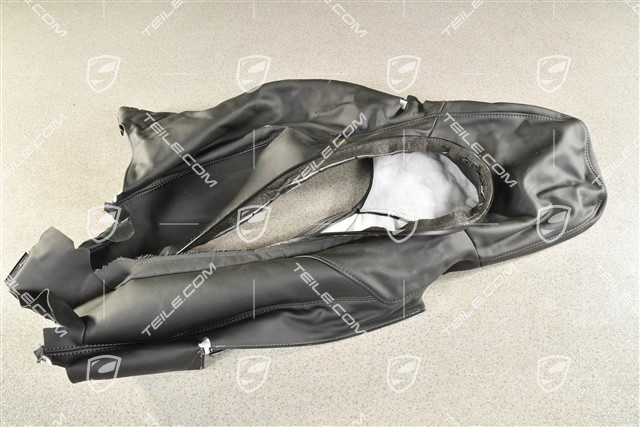 Lehnenbezug, Aussenteil, Sportsitz, Leder Schwarz, L