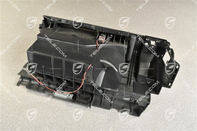 Glove compartment, leather, Black, complete, RHD