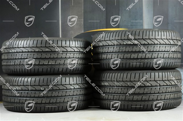 21-inch Cayenne Exclusive Design summer wheel set, rims 9,5J x 21 ET46 + 11,0J x 21 ET58 + NEW Pirelli P Zero summer tyres 285/40 R21 + 315/35 R21, with TPMS, black (high gloss)