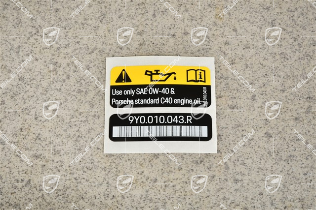 Turbo, Notice sticker for recommended engine oil Turbo, Notice sticker for recommended engine oil