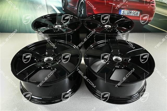 20" Felgensatz Carrera Sport, 8,5J x 20 ET57 + 10,5J x 20 ET51, schwarz hochglanz