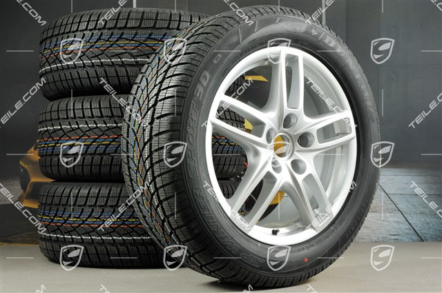 19" Koła zimowe Cayenne Turbo, 4x felgi 8,5 J x 19 ET 59 + 4x opony zimowe Dunlop 265/50 R 19 110V XL M+S, z czujnikami ciśnienia RDK