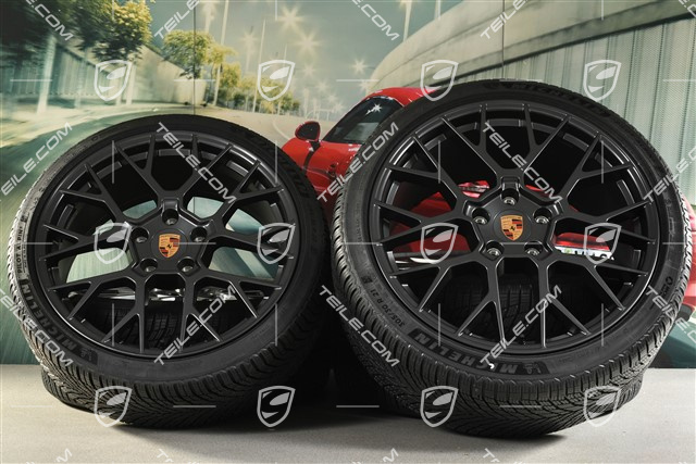 20"+21" RS Spyder Design winter wheel set, wheel rims 8,5J x 20 ET50 + 11J x 21 ET82 + NEW Michelin winter tyres 245/35 R20 + 305/30 R21, with TPMS, Anthracite Grey