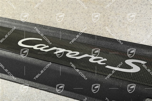 Blenden/Einstiegleisten, unbeleuchtet , Carbon, "Carrera S", Satz L+R