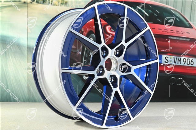 20" Carrera S wheel rim, 8.5J x 20 ET50, gentian blue