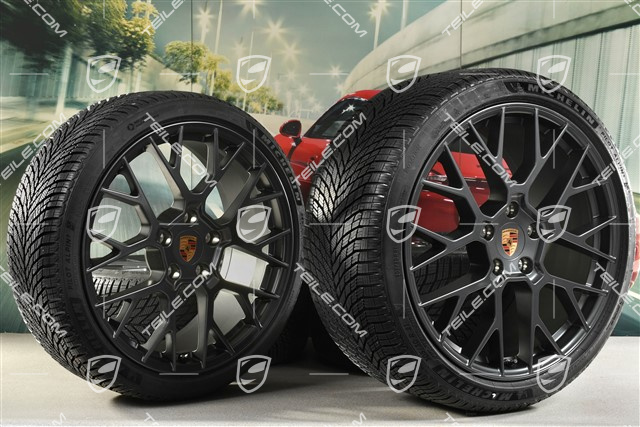 20"+21" RS Spyder Design winter wheel set, wheel rims 8,5J x 20 ET50 + 11J x 21 ET82 + NEW Michelin winter tyres 245/35 R20 + 305/30 R21, with TPMS, Anthracite Grey