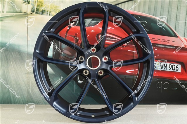 22-inch GT wheel rim set, rims 10,5J x 22 ET49 + 11,5J x 22 ET52, ocean blue pearl effect