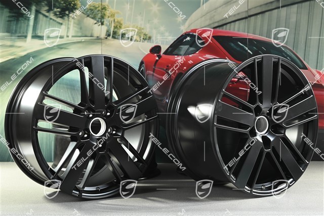 20" Komplet felg Panamera Design 2, 9,5J x 20 ET71 + 11,5J x 20 ET68, czarny satynowy półmat