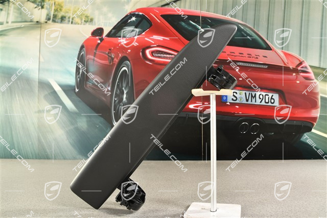 Pokrywa schowka tapicerki drzwi, Skóropodobna, czarna, L