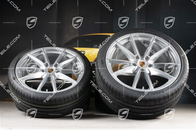 20+21-inch summer wheel set Carrera S, rims 8,5J x 20 ET53 + 11,5J x 21 ET67 + summer tyres 245/35 R20 + 305/30 R21, with TPM