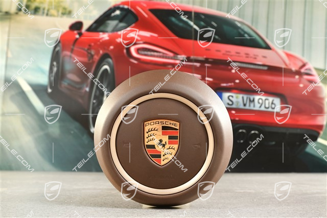 Airbag kierowcy / poduszka powietrzna, skóra, truflowy brązowy/neodyme